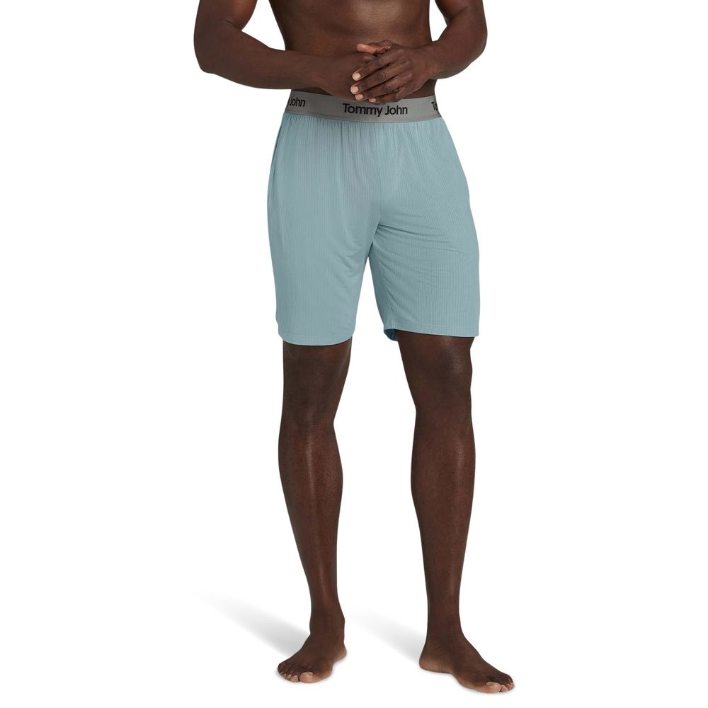 Tommy John Men's Second Skin Luxe Rib Sleep Short, Slate, Small